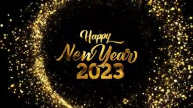Mutlu noeller, partiküllerle dolu yeni yıl arifeniz kutlu olsun. Havai fişeklerle ve parıldayan altın parçacıklarıyla 2023 noel kutlamaları geleneği konseptine geri sayım.