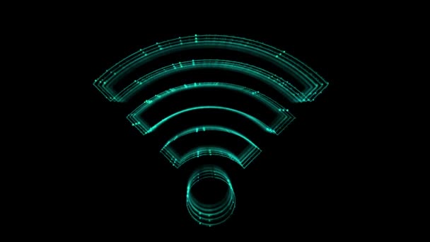 Digital Animation Wireless Network Icon Concept Future Wireless Digital Connecting — Stock Video