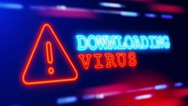 Virüs Uyarı Ekran Döngüsü Ndiriliyor Kırpma Hatası Animasyonu Korsanlığı Tehlikesi — Stok video