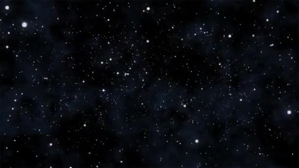 Estrellas Cielo Noche Estrellada Luz Azul Vía Láctea Estrella Fugaz — Vídeos de Stock