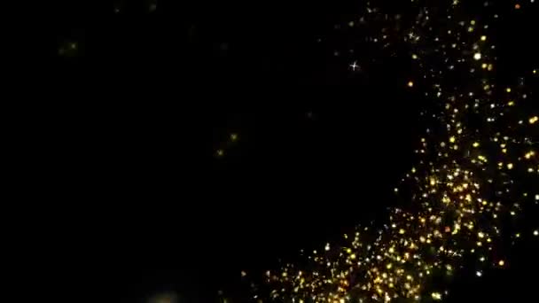 Zářící Magické Světlo Vílí Zlaté Třpytivé Částice Jiskřivé Záře Luxusní — Stock video