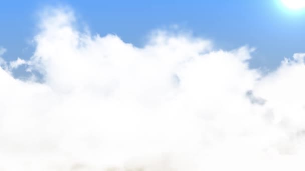 Vliegen Door Verbazingwekkend Mooi Wolkenlandschap Mistig Boven Wolken Zonsopgang Hemel — Stockvideo