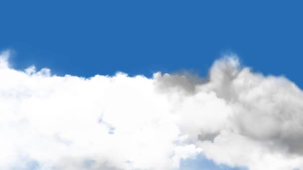 白い雲が青空を背景に動いている ローリングパフィー雲 軽雲の時間の経過を移動している 明るい夏の季節雨の季節の曇りの日空のスペース自然画面背景 — ストック動画