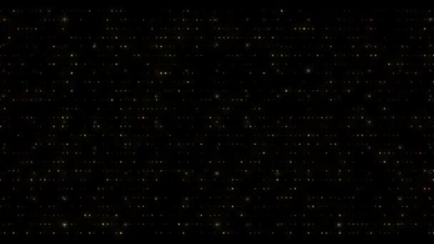 概要クリスマスゴールデン粒子の輝きの光がボケのグレア効果 豪華なプレミアム賞の休日のための輝く黄金の光の雨の輝きのきらめくテクスチャ 結婚式の金の粒子 — ストック動画