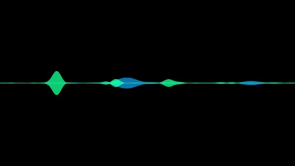 3D音楽イコライザー オーディオ波やラインで音の周波数 科学と分析だ 波形オーディオ背景 ラインデジタル信号サウンドウェーブイコライザ テクノロジーデジタル信号オーディオスペクトルアニメーション — ストック動画