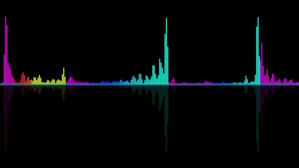 Zene Kiegyenlítő Audio Hullámok Vagy Hangfrekvencia Vonalak Kiegyenlítő Animáció Vizualizáció — Stock videók