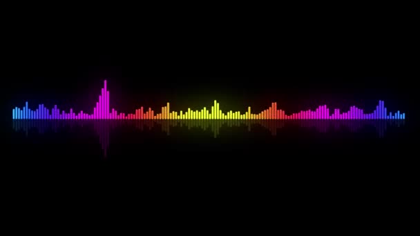 4K多色模式音频波可视化语音记录 人工智能 波形均衡器 音乐声波 数字音频频谱声波效应 均衡器 音频可视化 — 图库视频影像