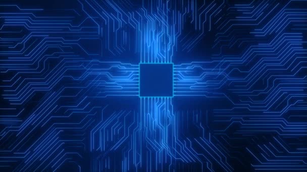 Webnetzwerk Technologieplatine Advanced Technology Visualization Cpu Prozessor Microchip Starting Artificial — Stockvideo