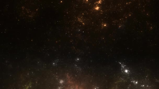 Wszechświat Tło Mgławicy Planet Przemieszczanie Się Przez Pola Gwiazd Kosmosie — Wideo stockowe