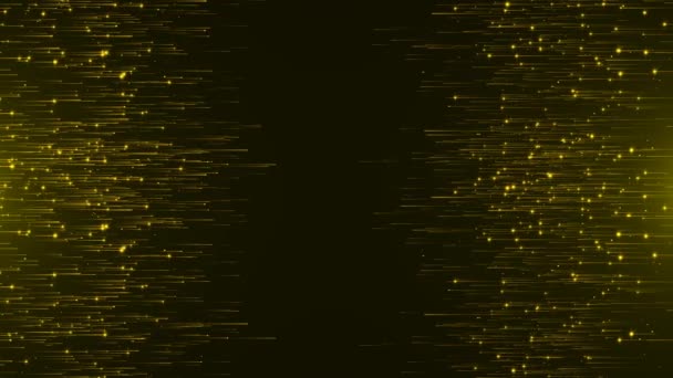 Natal Dourado Luz Brilho Partículas Trilha Brilhos Linha Bokeh Brilhante — Vídeo de Stock