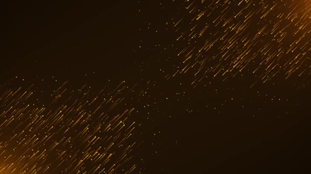 Золоті Промені Вечірка Святкування Смугаста Енергія Літаюча Хвиля Лінія Спалахами — стокове відео