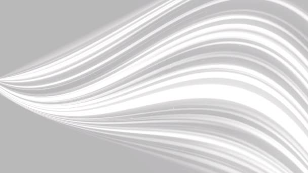 Gray White Abstract Background Flowing Particles Digital Future Technology Concept — Stockvideo
