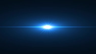 Soyut mavi optik ışıklı lens yanıp sönen animasyon arkaplanı. 4K yıldız ışığı çizgileri. Ses ötesi ışık, ışıldıyor. dinamik ışık ışınları etkisi. Lens parlaklık kaplaması