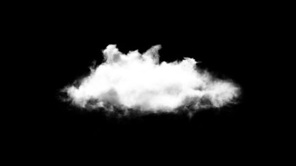 Красива Хмарна Петля Швидка Хвиляста Хмара Ізольована Чорному Тлі Світлі — стокове відео