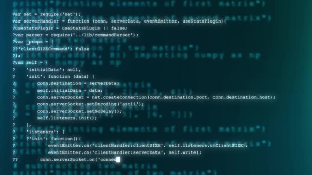 プログラミング テクノロジー コンピュータの背景 デジタルソフトウェアソースコード 暗号化されたプログラム開発とセキュリティハッキングコード ソースコード ソフトウェア開発者とコンピュータスクリプト — ストック動画