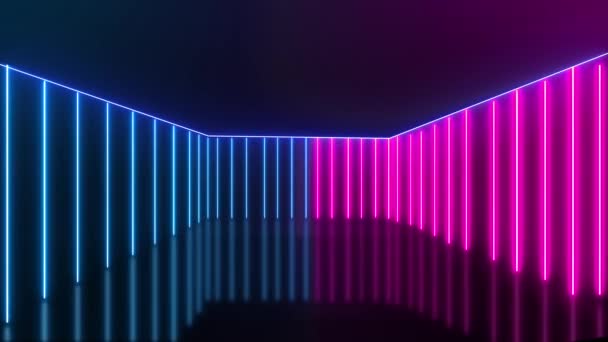 Neonowe Tło Kolorowymi Wiązkami Światła Futurystyczna Koncepcja Studia Jasną Animacją — Wideo stockowe