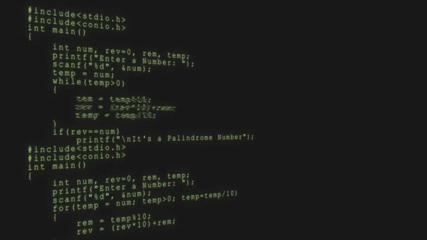 Programmierquelle Scrollen Digitaler Code Abstrakter Hintergrund Softwareentwicklungsprozesskonzept Cyberspace Code Abstract — Stockvideo