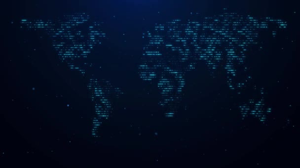 Dünya Haritası Düğüm Hattı Bağlantısı Dünya Çapında Küresel Iletişim Son — Stok video