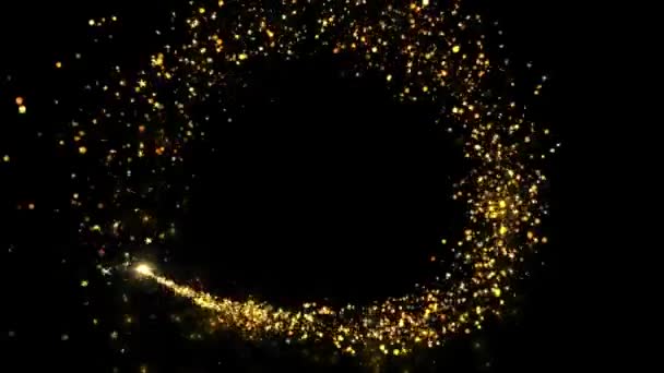 Golden Particle Tail Line Glitter Light Sparkling Shine Wave Rastro — Vídeo de stock