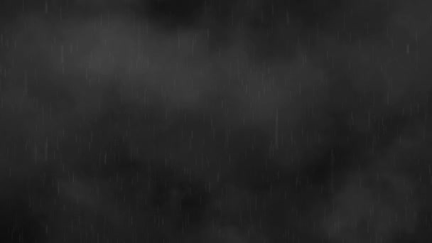 Ulewny Deszcz Spadający Dramatycznego Nieba Ciemnymi Chmurami Burzowymi Animacja Zachmurzenie — Wideo stockowe