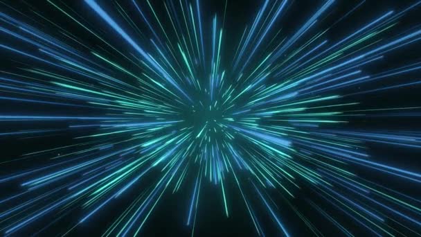 Vitesse Abstraite Créative Lumière Hyper Jump Dans Fond Cosmique Galaxie — Video