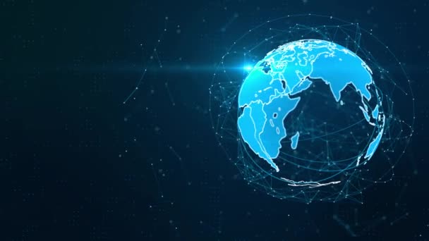 Dijital Veri Küresel Hologram Technology Network Data Connection Siber Güvenlik — Stok video