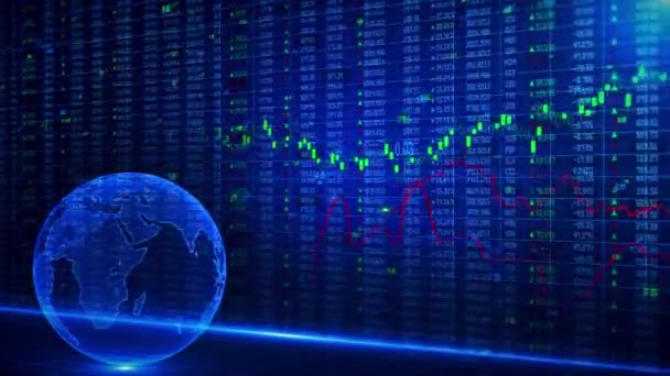 Концепція Фінансової Торгівлі Фондовий Ринок Біржа Діаграма Графіків Паличок Свічок — стокове відео