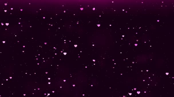 ボケバレンタインデーの祝い ピンク赤いアニメーションハート 挨拶の愛 輝く光り輝く赤いハート 結婚記念日 イベント クリスマス フェスティバル ディワリラ愛 — ストック動画