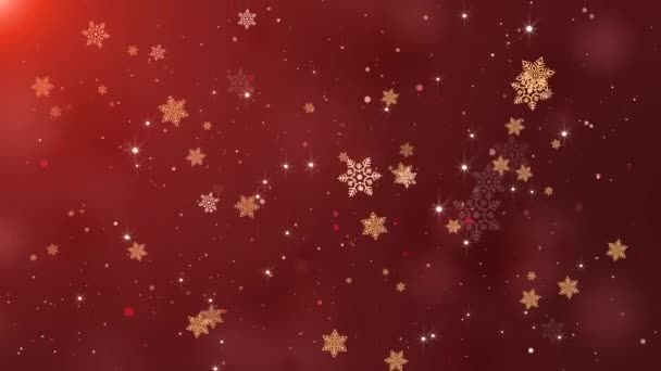 4Kダストボケグリッター粒子 金色の輝く星ボケグリッター賞ダスト 未来的な輝くフライムーブメントが宇宙で明らかになる パーティーハッピーニューイヤー クリスマス — ストック動画