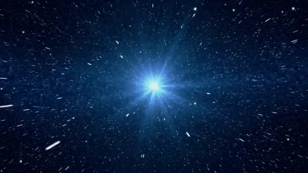 宇宙空間の深宇宙星雲を通るフライト 銀河探査宇宙が銀河を輝かせるための宇宙 サイエンス スペース ネブラエ スター タイトル インテロ スタイル シーン — ストック動画