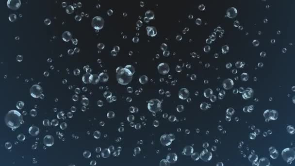Podvodní Bubliny Mrak Animace Pozadí Syčící Vzduchové Bubliny Šampaňské Realistický — Stock video