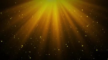 Altın ışığın ve parçacıkların arkaplanı. Lüks altın rengi parlak parçacıklar parıldıyor. Altın gibi parlak altıgen çerçeve ve sihirli yıldız tozu parıldayan galaksi tabanı. Oscar ödül töreni için..