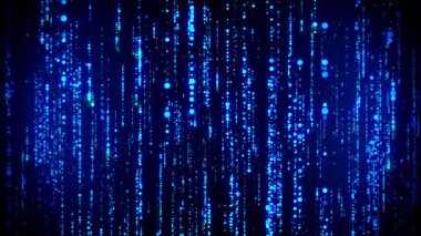 Parçacıkları ve Veri Ağı Bağlantıları olan Dijital Siber Alan. Hız Bağlantısı ve Veri Analizi Teknolojisi Arkaplan Kavramı. Gelecekçi soyut matris ortamı büyük veriler yapay zeka