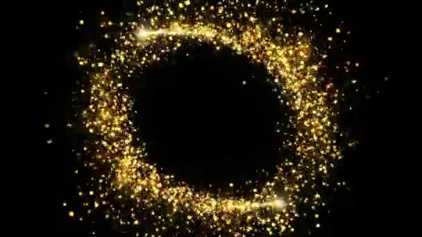 Luz Mágica Brilhante Fada Golden Glitter Particles Brilhante Brilhante Luxo — Vídeo de Stock