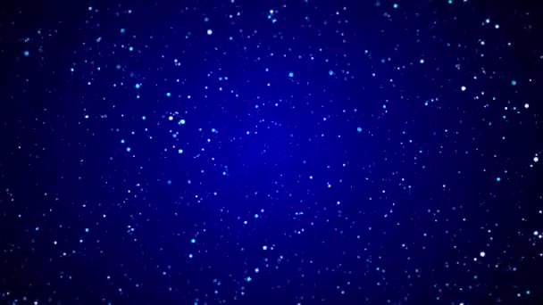 Flashing Lights Blue Glitter Black Tarry Night Glowing Shinning Stars — Stock Video