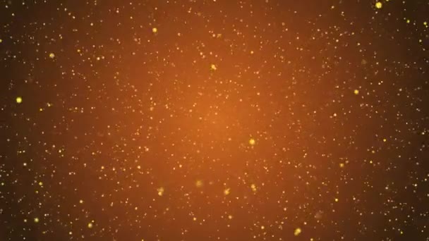 Background Shining Golden Magical Particles Abstract Blurred Bokeh Fairy Gold — Stock Video
