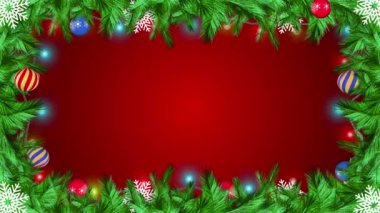 Noel ağacının 4K 3D animasyonu altın ve beyaz kar tanelerini dallandırır. Altın konfetiler, toplar, hediye kutuları. 2024 Yeni Yıl, Mutlu Noeller, Tatil, Kış, Yeni Yıl, Kar Tanesi, Kar, Şenlikli Kar Taneleri