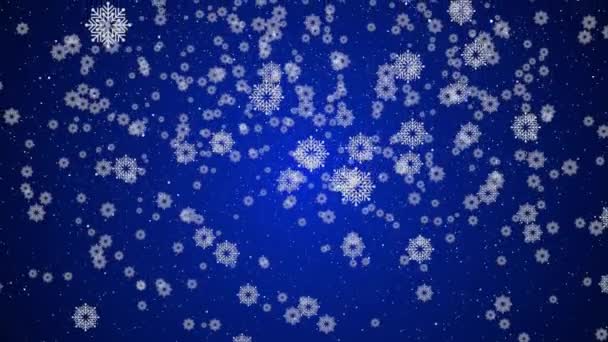 Snowflakes Falling Snow Flakes Holiday Winter Merry Christmas Dalam Bahasa — Stok Video
