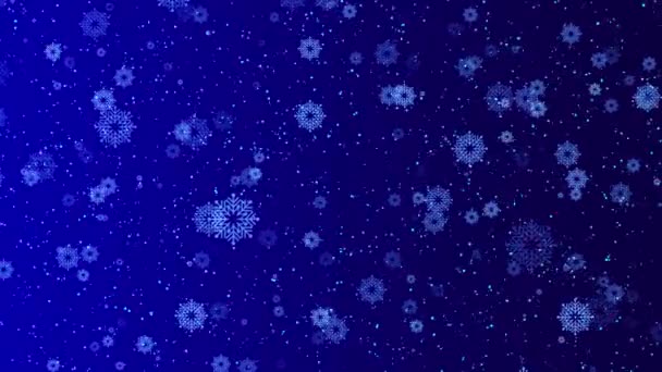 Jul Confetti Snöflingor Bokeh Ljus Bakgrund 2024 Nytt Semester Vinter — Stockvideo