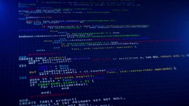 Bilgisayar ekranı terminali programlanıyor. programlama ve kodlama teknolojileri geliştiriyor. Programcı hacker. Sanal sanal uzayda bitcoin btc madencilik ve geliştirme. kaynak kodu