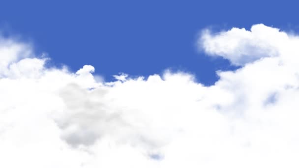 Bílé Nadýchané Mraky Vznášející Obloze Cumulus Cloud Timelapse Letní Modrá — Stock video