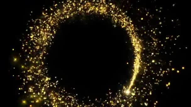 Abstrato Natal Ouro Partículas Poeira Trilha Movendo Fundo Energia Rápida — Vídeo de Stock
