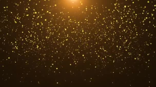 Astratto Movimento Sfondo Brillanti Particelle Oro Stelle Scintille Particelle Oro — Video Stock