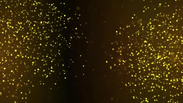 Futurystyczne Złote Cząsteczki Pyłu Abstrakcyjne Tło Lśniącymi Gwiazdami Złotych Cząstek — Wideo stockowe