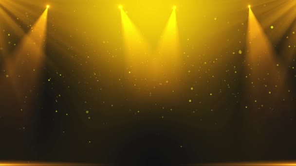 Блискучі Золоті Частинки Підлоги Зірки Пилового Світла Блимають Розкішними Нагородами — стокове відео
