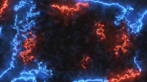 Virtuell Flygning Genom Stjärnor Och Nebulosastjärnor Himmel Med Blinkande Stjärnor — Stockvideo