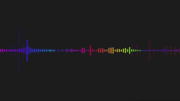 4Kマルチカラーパターン音声波形可視化音声記録 人工知能 波形イコライザ 音楽の波だ デジタルオーディオスペクトラム音波効果 イコライザー オーディオ可視化 — ストック動画