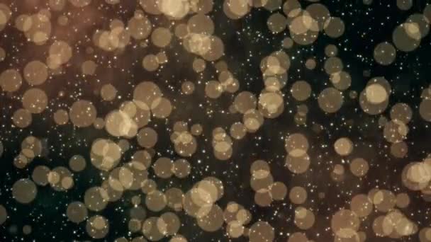 Yükselen Parlayan Parıltı Yüzen Toz Parçacıkları Yıldız Yağmuru Soyut Yeni — Stok video