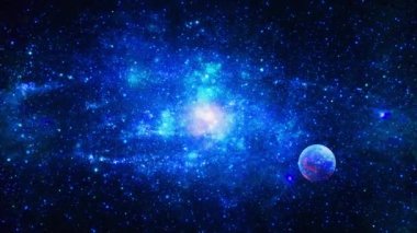 4K 3D Manzaralı Sonsuz Galaksi Derin Uzay Nebula Seyahat Merkezi Yıldızlar Nebulası Animasyonu. Nebula Evren Galaksisinde Uçmak, Yıldız, Gece, Gökyüzü, Toz, Güneş Sistemi.