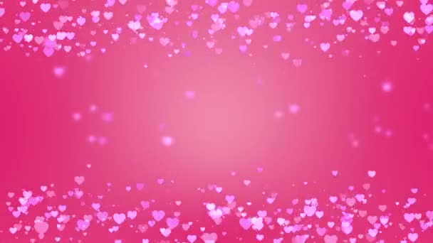 Fest Des Bokeh Valentinstag Pink Red Animation Hearts Gruß Liebe — Stockvideo